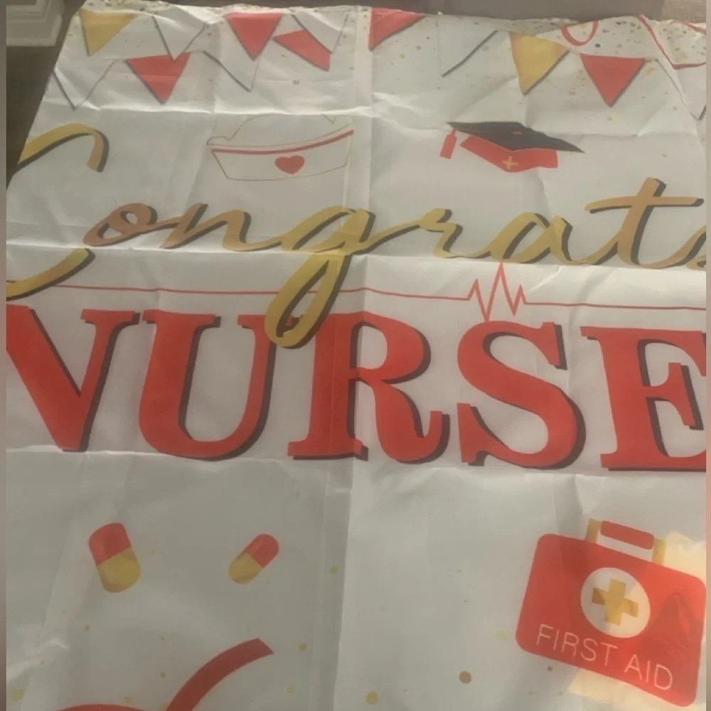 Nurse Congratulations Banner, Reusable, with grommets for hanging, colorful, EUC